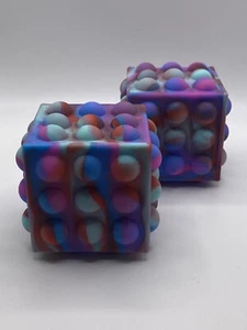 Pop-it Fidget Toy Cube Push Bubble Sensory Adult Stress Reliever✅ 2 Pack ✅ - Picture 1 of 3
