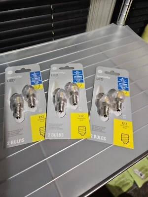 3 Pack (6 Bulbs) GE 93129196 LED E12 Candelabra Base Clear C7 4W  Bulb - Image 1 of 2