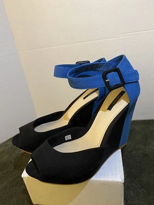 Forever 21, Wedge High Heel, Ankle Strap, Peep Toe Women’s Dress Shoes, Size 8M - Image 1 of 4