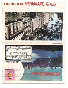 Cartolina pieghevole MELBOURNE Victoria Australia 6 Pic Myer Music Bowl Bourke 1967 - Foto 1 di 4