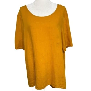 Bryn Walker senfgelb 100 % Leinen Oversize Hi-Low Top Größe Small - Bild 1 von 8