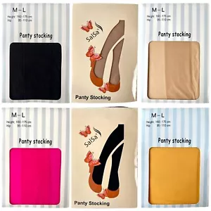 Opaque Pantyhose Stockings Hosiery Tights Solid Colour Footed - Picture 1 of 9
