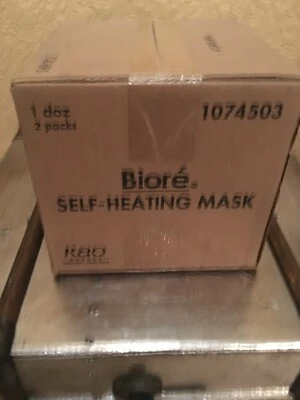 Box of 12 Biore Purify Self Heating Mask Ultra Recharging 8 Masks Per Pack - Image 1 of 4