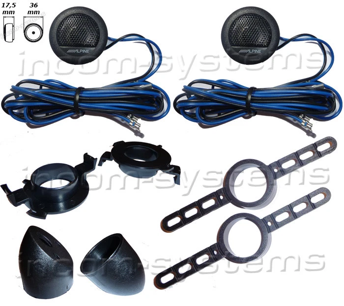 ALPINE HOCHTÖNER CAR-HIFI TWEETER 280W 36mm inkl Frequenzweiche Einbau Halterung