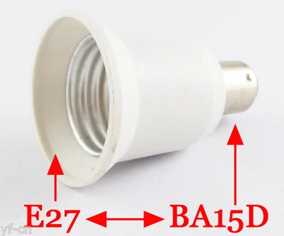 10x BA15D Male to E26/E27 Female Socket Base LED Halogen Light Bulb Lamp Adapter - Image 1 of 4