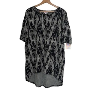 Top túnica LuLaRoe para mujer talla pequeña Irma negro blanco tejido jacquard elástico NUEVO - Imagen 1 de 12