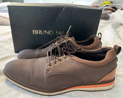 BRUNO MARC NEW YORK BROWN OXFORD DRESS SHOES SIZE 9 NIB NEW IN BOX WEDDING - Image 1 of 4