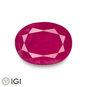 IGI Certified AFGHANISTAN Ruby 2.93 Ct. Natural Untreated OVAL Pinkish Red - Picture 1 of 5
