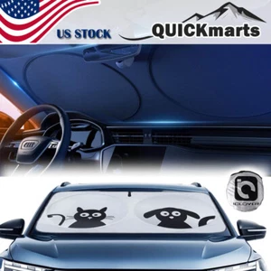 Universal Car Windshield Sun Shade Foldable Front & Rear Window UV Block Visor - Picture 1 of 7