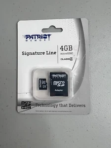 Patriot Memory 4GB Class 4 MicroSDHC Memory Card Adapter Included HG46 - Picture 1 of 2