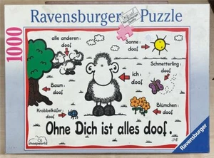 1000 Pieces Jigsaw Puzzle, RAVENSBURGER, "Ohne Dich ist alles Doof" - Picture 1 of 5