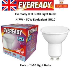 4.7W = 50W GU10 LED Light Bulbs Spotlight Daylight White SAD 50 Watt Eveready - Picture 1 of 4