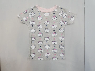 Camisa Pijama Koala Niños Pequeños Niñas Gris Rosa Gatos y Coronas Manga Corta 24M Foto 1 de 4