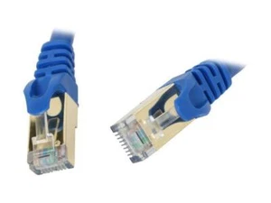 CAT7 3FT GOLD PLATED SHIELDED S/STP ETHERNET RJ45 NETWORK PATCH CABLE CORD BLUE - Picture 1 of 3