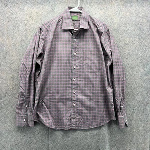 Sid Mashburn Shirt Mens Medium Pink Green Plaid Long Sleeve 100% Cotton Button - Picture 1 of 11