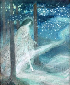 Moth Time – Sidney Sime Art Print – Fantasy Illustration, Dreamlike Nocturne - Picture 1 of 2