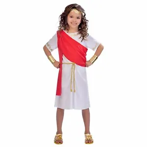 Girls Greek Roman Toga Book Day Historical Fancy Dress Costume Kids Goddess  - Picture 1 of 5