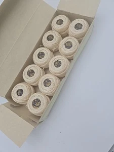 1 Box 10 Balls DMC #5 Crochet Thread Color 712 53 Yards Each Lot of 10 NIB - Picture 1 of 6