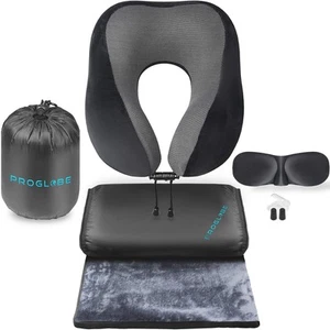 Travel Blanket Luxury Travel Set - Ergonomic Airplane Neck Pillow 100% Pure M... - Picture 1 of 6