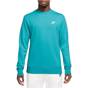 Nike Swoosh Logo Herren Sweatshirt Sportswear Club Fleece Crew Gr. S türkis neu mit Etikett - Bild 1 von 9