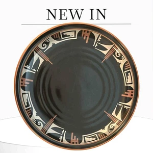 Vintage Noritake Desert Fire 8682 Stoneware 12" Round Platter Chop Plate Japan - Picture 1 of 4