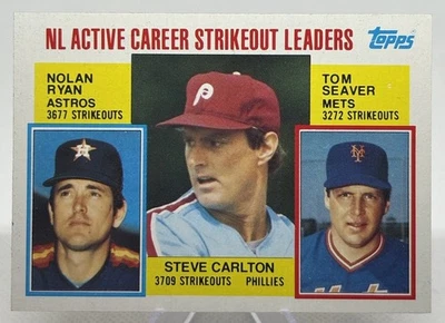 1984 Topps - Career Leaders Nolan Ryan, Steve Carlton, Tom Seaver #707 - Image 1 of 2