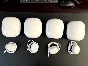 Google Nest WiFi Pro - 6E - Reliable Wi-Fi System - 4 Pack - Afbeelding 1 van 2