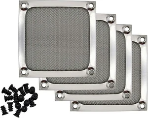 80 mm Computer Lüfter Filter Grill mit Schrauben, Aluminiumrahmen ultrafein Edelstahl - Bild 1 von 4