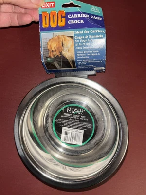 Jaula portaperros Lixit Petzazz 1 pinta acero inoxidable comida agua recipiente de viaje Foto 1 de 3