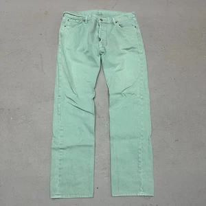 Jeans Levis 501 uomo 36x34 blu bottoni mosca gamba dritta turchese pantaloni Tiffany - Foto 1 di 13