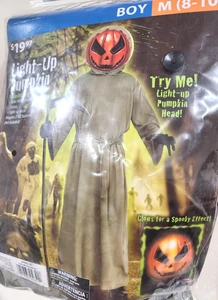 LEUCHTENDER KÜRBISKOPF HALLOWEEN KOSTÜM JUNGE MEDIUM (8-10) - Bild 1 von 2