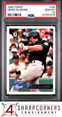 McGWIRE 1996 Topps #145 Mark Athletics PSA 10 Foto 1 de 2