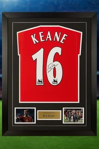 Signed Framed Roy Keane Manchester United Home Shirt Ireland Notts Forest Celtic - Picture 1 of 8