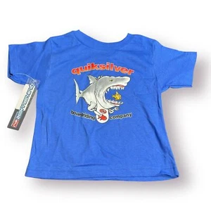 Quiksilver Shark Graphic T-Shirt Size 2T Blue Shirt Retro Skater Y2K - Picture 1 of 2
