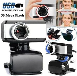 Cámara web HD Web Cámara Con Micrófono Para Computadora PC Laptop 360 Rotación Clip - Imagen 1 de 12