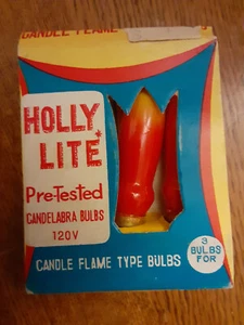 VINTAGE HOLLY LITE VORGEPRÜFTER KERZENLEUCHTER CHRISTBAUMBIRNEN KERZENFLAMME NOS - Bild 1 von 6