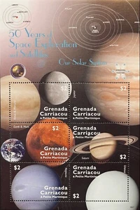 GRENADA 50 YEARS OF SPACE EXPLORATION & SATELLITES STAMPS 2008 MNH SOLAR SYSTEM - Picture 1 of 1