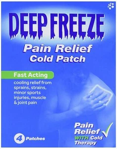 Deep Freeze Pain Relief Cold 4 Patches Sprains Strains Sports Injuries UK Seller - Picture 1 of 2