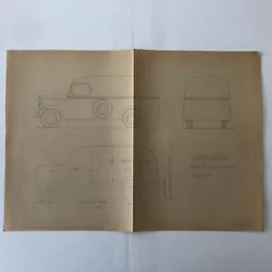 1938 Coachbuilder Truck Design Blueprint Rendering Blue Print Panel Van - Picture 1 of 8
