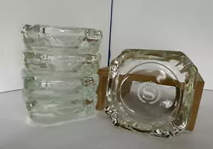 Clear Glass Square Ashtray Lot of 5 - Size ~3.75" x 1.25, One Sheraton Hotel - Picture 1 of 2