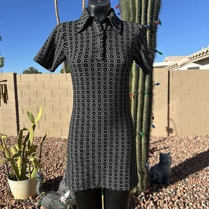 Topshop Black And White Knit Mini Dress Size 2  - Picture 1 of 7