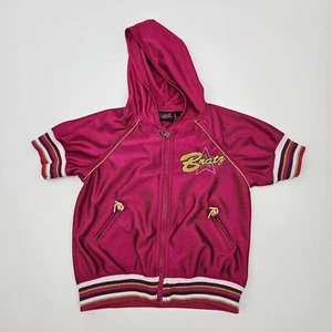 Bratz Full Zip Short Sleeve Hooded Jacket Girls Size 7/8 Magenta Pink Gold Hoody - Picture 1 of 18