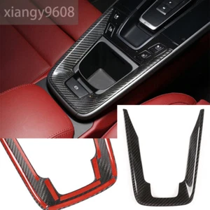 Real Carbon Fiber Central Control Storage Box Panel Trim For Porsche 911 2019-23 - Foto 1 di 11