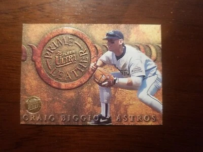1996  Ultra Craig Biggio #12 Prime Leather Gold Medallion - Image 1 of 2