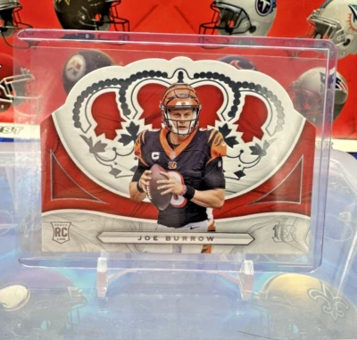 2020 PANINI CHRONICLES CROWN ROYALE #CR1 JOE BURROW BENGALS RC ROOKIE  - Image 1 of 2