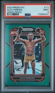 Alex Pereira 2023 Panini Prizm UFC - Green Prizm #111 (RC) Rookie PSA 9 MINT - Picture 1 of 1