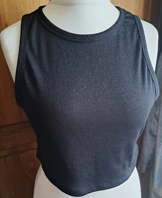 A Black with Shimmer Crop Top by H&M Size eur XL - Image 1 of 3