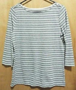 NWT's Croft & Barrow Womens Black White Strip 3/5 Sleeve Top Size S $28 Kohl's - Picture 1 of 7