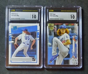Dustin May 2020 Topps Rookie Card & Donruss Rated Rookie CSG 10 CGC Dodgers - Picture 1 of 2