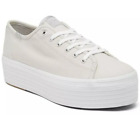 Keds Shoes Women 8 M Grey Silver White Triple Up Canvas Platform Casual Sneakers